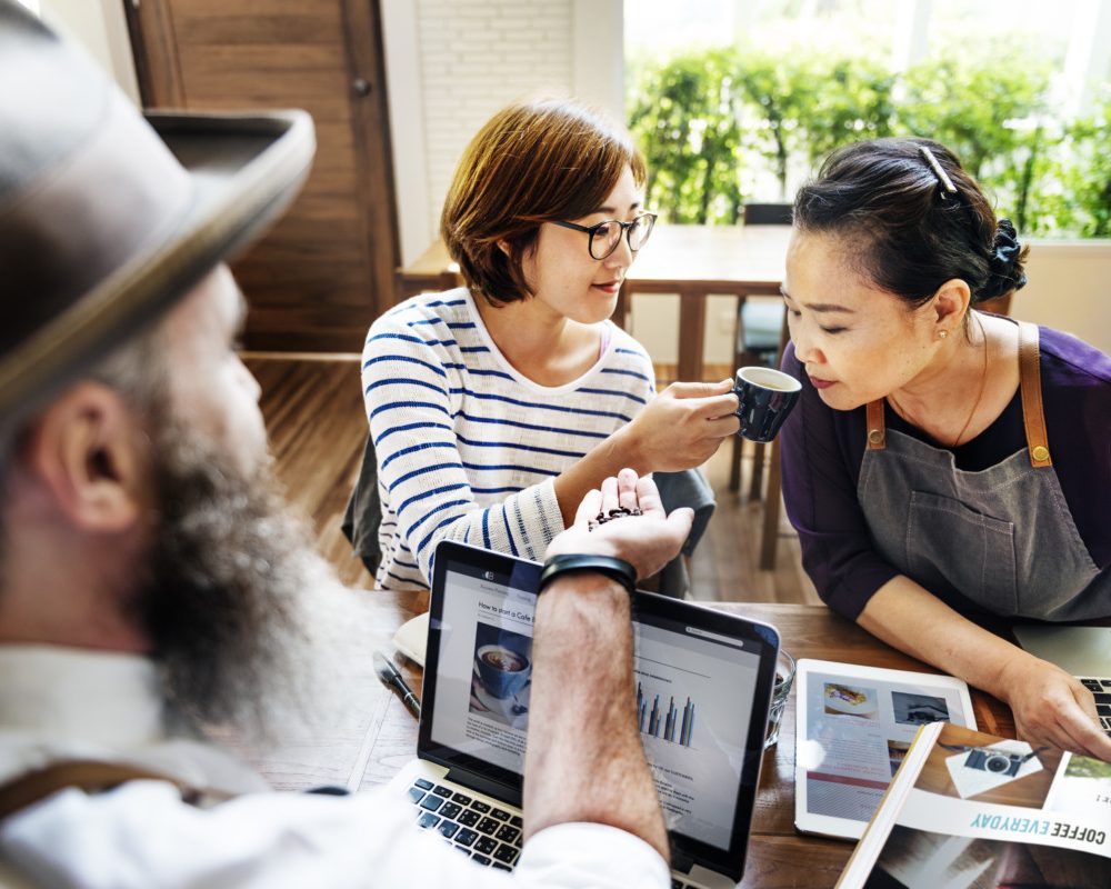 Coffee Break Communication Ideas Partnership Concept